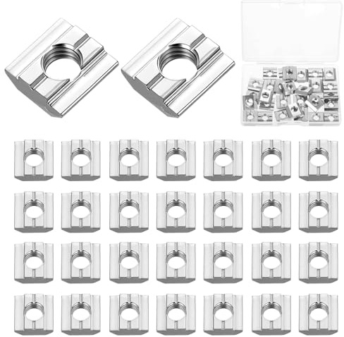 30 PcsTuercas de T Track, M8 Tuercas de Perfil Aluminio, Tuercas de Ranura en T de Cabeza de Martillo 8 - tipo B, Tuerca para ranura de extrusión de Perfiles de Aluminio 3030