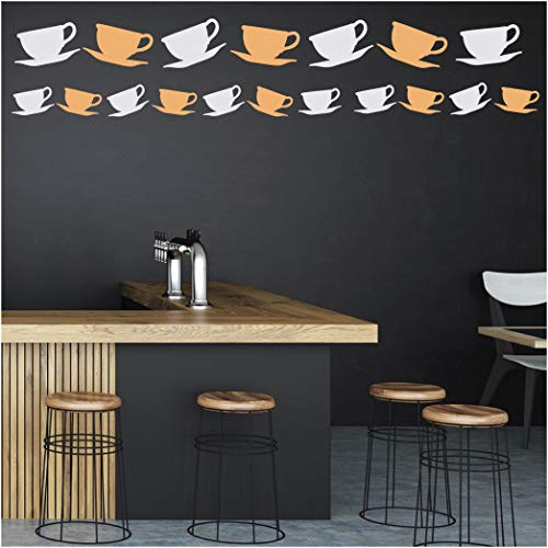azutura Tea Cup Food Drink Wall Sticker Pack Black