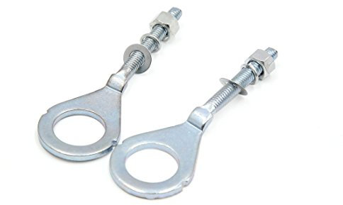 sourcing map 18mm Agujero Metal Plateado Ajustador Tensor de Cadena Eje de Moto