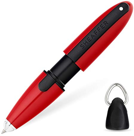 Sheaffer E1925251 Ion Rollerball Pen with Ring Attachment | Red | Black Ink | Attaches to Lanyards, Belts, Key-Rings and More, One Size
