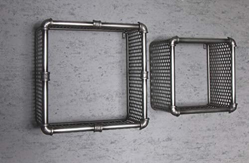 HAKU Möbel Wandregal 2er Set anthrazit, Metall - Maße: B 31/39 cm x H 31/39 cm x T 19/19 cm, Style: Industrial