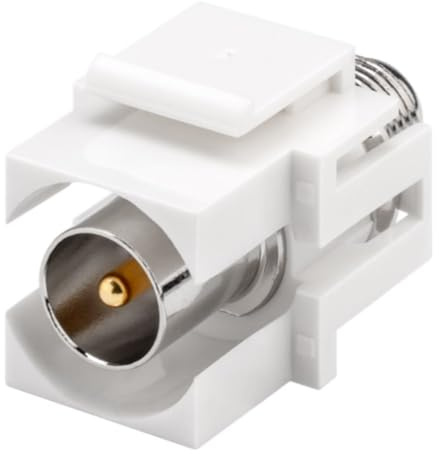 Goobay 79938 Keystone Modul SAT Antenne Kupplung / Koax Stecker auf F-Buchse für SAT Antennenkabel / 75 Ohm / Snap-In-System / 18,9 mm