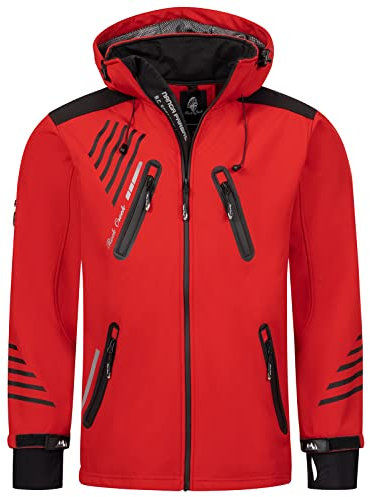 Rock Creek Herren Softshell Jacke Outdoorjacke Windbreaker Übergangs Jacke H-140 [Red XL]