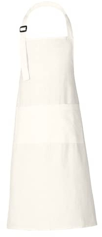 RAJRANG Chef Apron for Women Pure Cotton Barbeque Hotel Kitchen Cooking Aprons With 3 Pockets Marshmallow White 89x69 cm