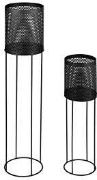 LIFA LIVING Pflanzenständer Set aus schwarzem Metall, 2 Moderne Deko Blumenständer für den Innenbereich, Wohnzimmer, Schlafzimmer, Flur, bis zu 1,5 kg
