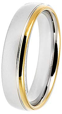 DOOSTI Partnerring/Freundschaftsring BICOLOR 925/- Silber – inkl. Gratis Gravur (62 (19.7))