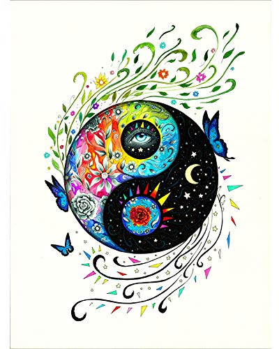 5D Diamond Painting Diamant Malerei Painting Bilder, Wowdecor Mandala Blumen Yin und Yang Schmetterling Full Set Groß DIY Diamant Gemälde Malen Nach Zahlen