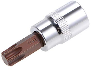 sourcing map 3/8 Empreinte x T50 Douille Torx Pointe S2 Acier CR-V 48mm Longueur pour Usage Manuel Seulement