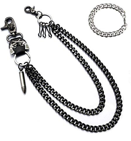 SIMIN Jeans Ketten, Bikerkette Gothic Kugel Gewehr Jeans Hosen Kette, Punk Hosenkette Brieftasche Kette Tasche Kette Gürtel Ketten Mode Hip Hop Hosen Kette Mit Armband