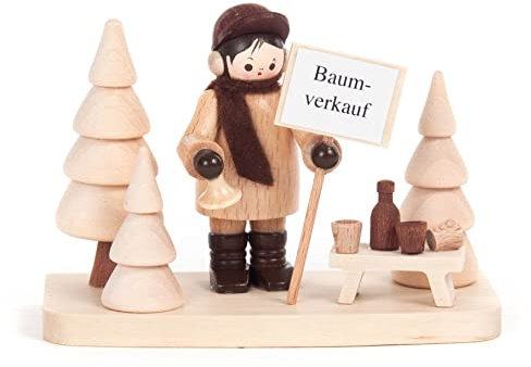 DREGENO Seiffen Thiel-Figur Baumverkauf, auf Sockel - 6 cm