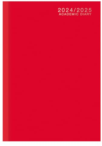 1BOVE-2021–2022 A5 Halbjahreskalender, Wochenansicht, Planer, Hardcover, Tagebuch (rot)