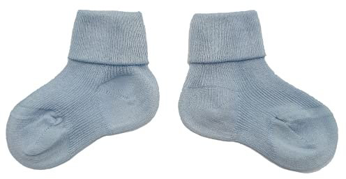 Calzini Neonato Cotone 100% Made in Italy Calzine Primi Mesi Ospedale Regalo Nascita Neonato Maschio 6 Paia (0-2 Mesi)