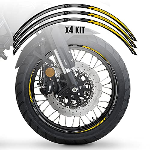 Kit Adesivi per 2 Cerchioni COMPATIBILI CON Benelli TRK 502 X 2018-2021 CI-039 (YELLOW)