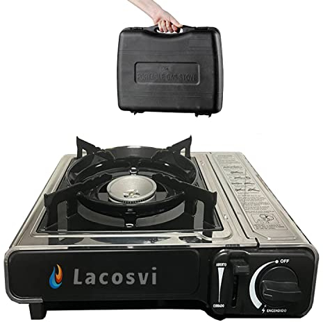 camping gas portatil cocina de gas portatil para cartucho gas hornillo camping gas para botella de gas azul infernillo portatil gas hornillo hornillo supervivencia para Acampada (Camping Gas solo)