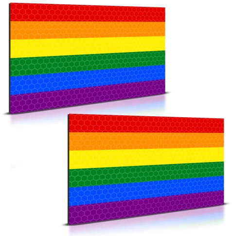 2 x reflektierende LGBTQ Pride Regenbogen-Flaggenmagnet für Auto, 12,7 x 7,6 cm, unterstützt Schwule Lesben LGBT Gleichheit Verbündeter Stoßstange magnetisch