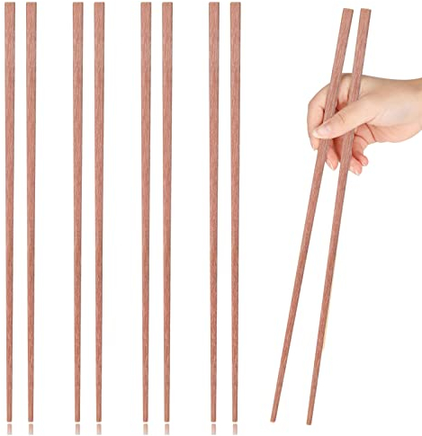 4 Paires Longues Baguettes, Naturelles Santal Baguettes Longues Extra Longues Réutilisables Baguette en bois pour la Friture, Les Nouilles, la Cuisine, 12,5 Pouces