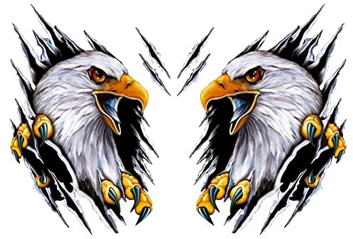 Adler Auto Aufkleber, 2 Stück Zerrissener Adler Aufkleber Personalisierter Aufkleber Auto Karosserie Körper Aufkleber Wasserdichte Aufkleber Auto Emblem Sticker Auto Racing Aufkleber-18cmx24cm
