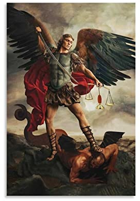 IFER Poster Erzengel Saint Michael Dekorative Malerei Leinwand Wandkunst Wohnzimmer Schlafzimmer 40 x 60 cm