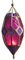 Moroccan Style Hanging Glass Tealight Lantern (Large Purple/Pink)