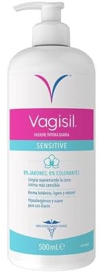 Vagisil Detergente Intimo Donna Sensitive, Igiene Intima Quotidiana, pH Bilanciato, per Pelle Sensibile, Extra Delicato, Senza Sapone, Coloranti e Profumo, 500 ml