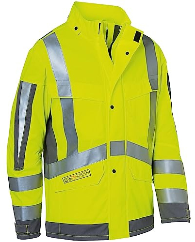 KÜBLER PROTECTIQ HIGH VIS Wetterjacke ARC2 PSA 3 – Warnschutz-Arbeitsjacke mit Lichtbogenschutz, Reflexelementen & EasyBrand-Veredelungszonen