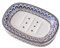 Self Draining Soap Dish, Double-layer Bar Soap Tray, White Ceramic Soap Dish with Elegant Patterns (Style C)