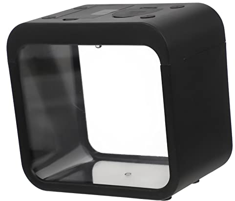 Hohopeti Small Aquarium Creative Aquarium Reptile Decor Goldfish Aquarium Lamp with Color Changing Light Mini Incubation Fish Tank Fish Box Small Black Plastic Child Miniature