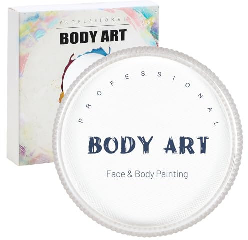 MOEMOE BABY Maquillage Enfant 30g Maquillage Blanc,Maquillage pour Enfants,Peinture Visage,Maquillage Halloween,Maquillage Visage,Maquillage Deguisement Professionnel pour Peau Sensible,Blanc