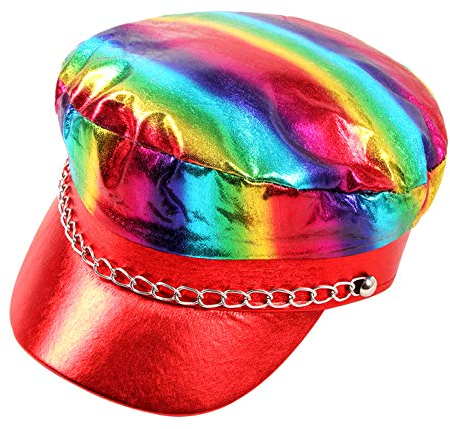 Alsino LGBTQ Kappe Regenbogen Gay Pride Rainbow Festival Party Zubehör (Rainbow Rocker Cap)