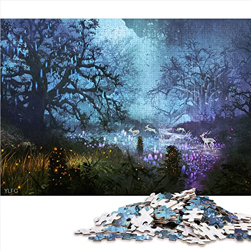 500 Teile Puzzle für Erwachsene Hirsche Puzzle für Erwachsene Holzpuzzle Tolle Geschenke für Weihnachten (Größe 38x52cm)
