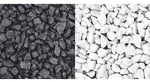 Knorr Prandell 218236217 Dekosteine 9-13 mm 500 ml, Farbe: Schwarz & 218236200 Dekosteine 9-13 mm 500 ml, Farbe: Weiß