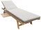 Happy Garden Bain de Soleil Pliant en Acacia KANAWA avec Tablette coulissante - Coussin Sable