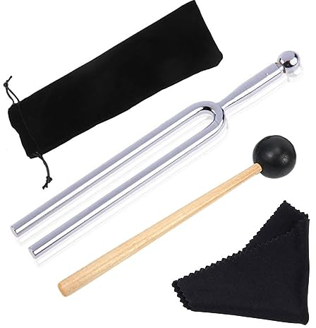 Medizinisches Stimmgabel-Set von SJBAUTYO (A440 Hz) inklusive Silikonhammer und schwarzer Aufbewahrungstasche für Klangtherapie, DNA-Reparatur, Musikinstrumente, Heiler und Vibrationen.