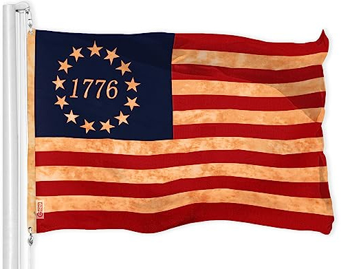 Flagge 90 x 150 cm (ohne Fahnenmast) Betsy Ross 1776 Tea-Stained Flag Pro Series Gedruckt 300D Polyester Historische Flagge, Indoor/Outdoor, lebendige Farben, Messingösen, dicker und langlebiger als