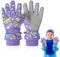 Riisoyu Kinder Winter Skihandschuhe, Kinder Ski Handschuhe Wasserdicht Winddicht Cartoon Skihandschuhe Kinder Winter Winterhandschuhe Schneehandschuhe für Outdoor Snowboarding Junge Mädchen 6-9 Jahre