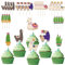 Silars Alpaka Cupcake Topper, 24 Stücke Tortendeko Alpaka Kaktus Deko Geburtstag, Wüste Tortenaufleger für Cupcake DIY Deko für Wald, Tiermotiv, Babyparty, Geburtstag, Party, Tischdekoration