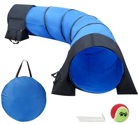Rain Queen 10 Foot Dog Agility Tunnel with Sandbagsl - Premium Dog Agility Equipment for Effective Pet Agility Training.