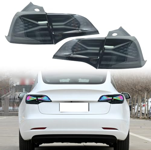 ALLDDSEA Rücklicht Rückleuchten für Tesla Model 3 Model Y 2019-2023, Auto Rücklicht Montage Bremslicht mit Blinker Links Rechts Ersatzteile Modifikationsstil 2 Stück