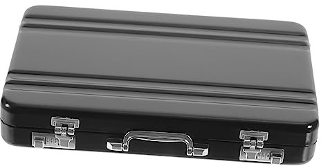 NUOBESTY Visitenkartenhalter aus Aluminiumlegierung im Tresorstil Schützt Karten und Ist Tragbar für Konferenzen und Beruflichen Alltag Kleiner Brieftaschen Design in Schwarz