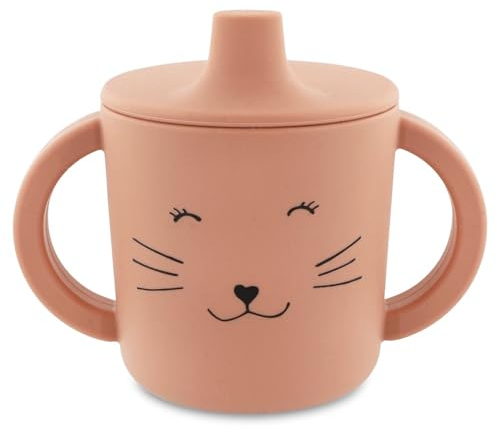 Trixie - Taza para beber Mrs Cat - 4 m + - 100% silicona de grado alimenticio - Rosa
