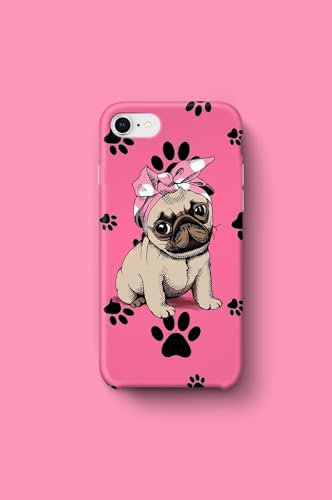 Generico Cover a fantasia in plastica rigida per iPhone 7/8/SE 2020/SE 2022 Gabant (carlina fucsia)