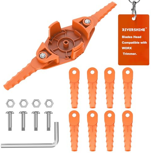 Rivershine Testina per tagliabordi, compatibile con Worx WG150, WG154, WG163, WG165, WG175, WG180, può sostituire le bobine di ricambio WA0010 e WA0004