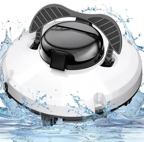 Robot de piscina automático limpiador de piscinas inalámbrico, limpieza automática con función de aparcamiento automático, limpiador de piscinas para piscinas sobre el suelo, 120 minutos de tiempo de