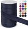 LEREATI Schrägband 25mm x 50m, Einfassband zum Nähen Doppelt Gefaltetes Stoffband aus Polyester Hemming Tape Satin, Nahtband zum Nähen Basteln Dekorationen DIY Handwerk (Dunkelblau)