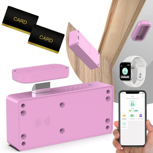 Anweller Smart Schubladenschloss, Elektronisches Schrankschloss Möbelschloss mit APP NFC Schloss Briefkastenschloss, Kindersicherung Schrank für Schrank Schublade Kasten Schließfächer Briefkasten usw