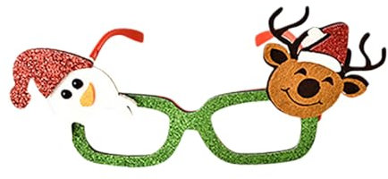 Lunettes de Noël, lunettes innovantes pour porteurs de lunettes (marron, taille unique)