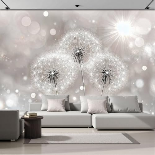 Traumblumen 3D Fototapete 250X175Cm (B×H), Sterne Pusteblumen Tapete Modern Seidentuch Hintergrundbild Wandbilder, Riesiges Bild Wohnzimmer Schlafzimmer Kinderzimmer Dekoration