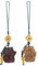 WEBEEDY 2 porte Clés de Chat Chanceux Fait à la Main en Bois de Santal Vert Sculpté à la Main Maneki Neko Chat Porte Bonheur Japonais Pendentif pour Porte Clés de Voiture Lanière 8.5cm