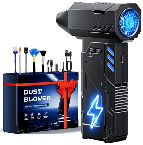 Souffleur Air Comprimé à Grande Vitesse - 180000 TR/Min de Soufflette Air Comprimé avec Batterie 6000mAh, Kit Nettoyage Clavier à 3 Vitesses, Bombe Air Sec pour Une Large Gamme de Nettoyages
