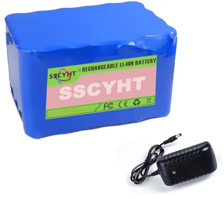 SSCYHT 24v12ah, 24 Volt Li-Ionen-Akku, wiederaufladbarer Lithium-Akku 24V 3Ah 6Ah 9Ah 12Ah 15Ah 18Ah tragbarer Ersatzakku mit 1 A-Ladegerät und BMS-Schutzplatine